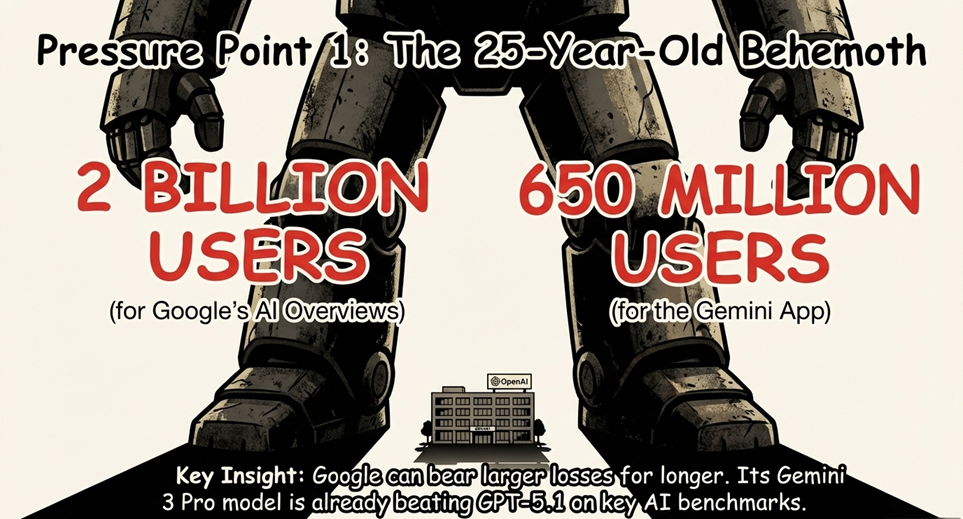 Google's competitive threat to OpenAI - Market dominance comparison