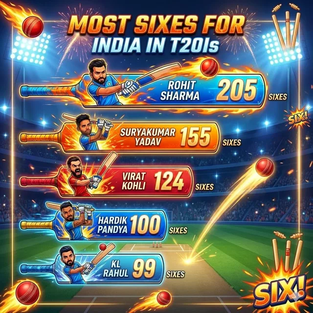 Rohit Sharma and six-hitting records
