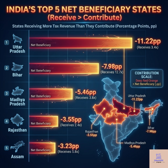 India's Top 5 Net Beneficiary States